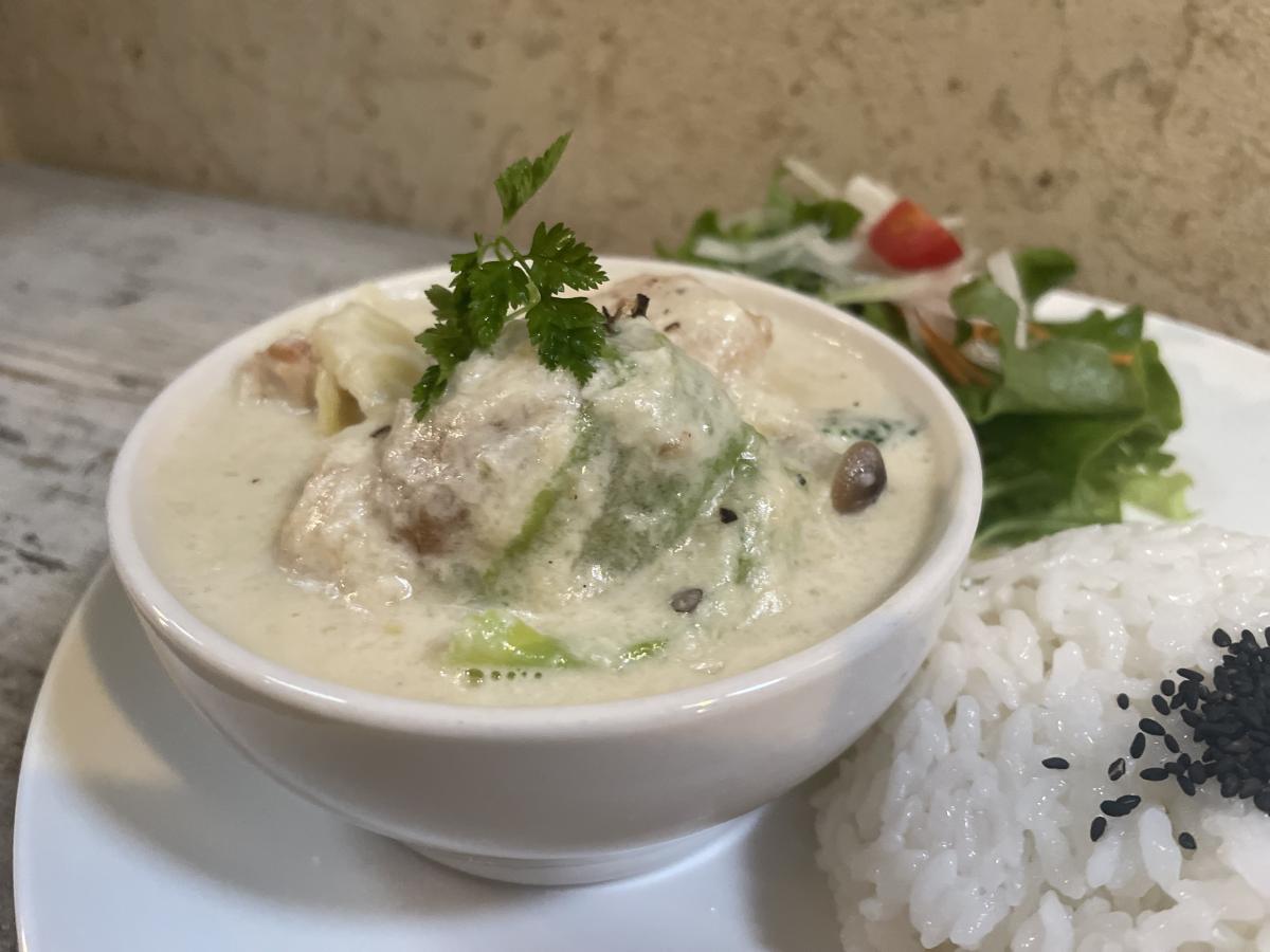 チキンと白菜のクリームシチューのプレート